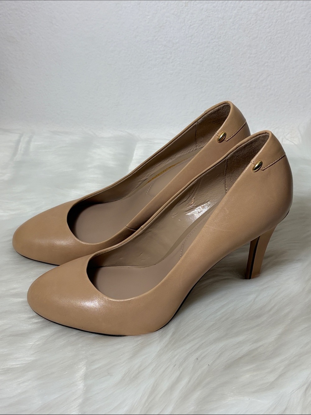 Aldo Classic Neutral Nude Leather Pumps